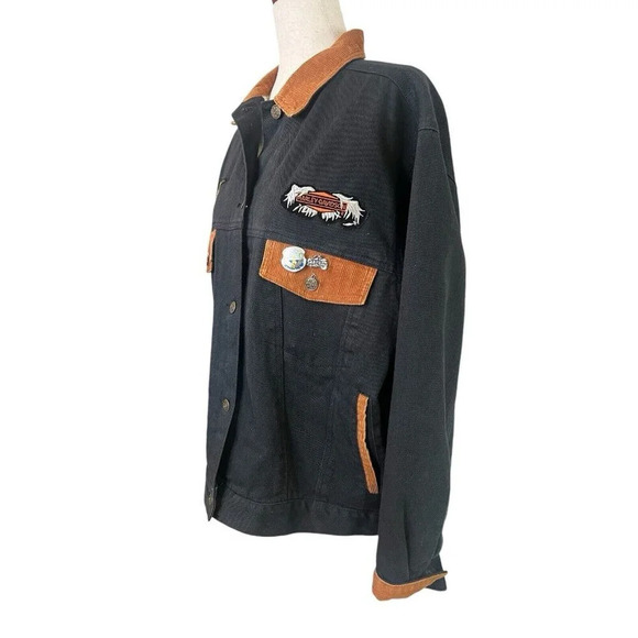 Harley Davidson Motorcycle Jacket Denim Ride With The Wind Pegasus Patch Wmns 2X - Picture 4 of 16